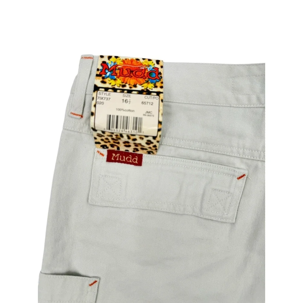 Mudd Jeans Womens 16.5 Plus Cargo Shorts Y2K High Rise Utility NWT Vintage Style